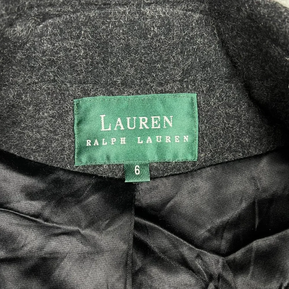 Vintage Lauren Ralph Lauren Wool Coat Womens 6 Grey Jacket LRL Made In USA - Picture 5 of 9